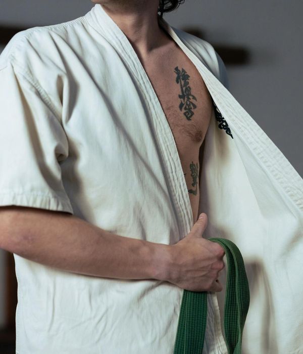 Person practicing focus techniques in a dark modern room